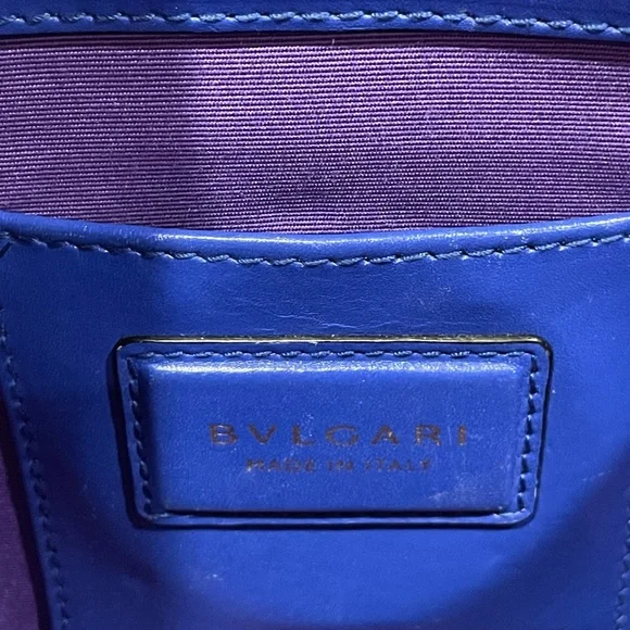 EUC Bvlgari Calfskin Leather Serpenti Forever Crossbody Blue Bag Purse Authentic - Picture 13 of 15